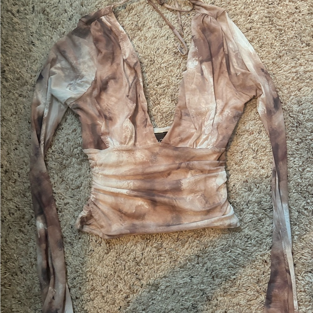 Windsor Brown Tie-Dye Crop